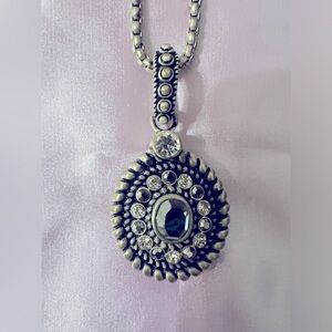 Vintage Choker Necklace Large Pendant metal